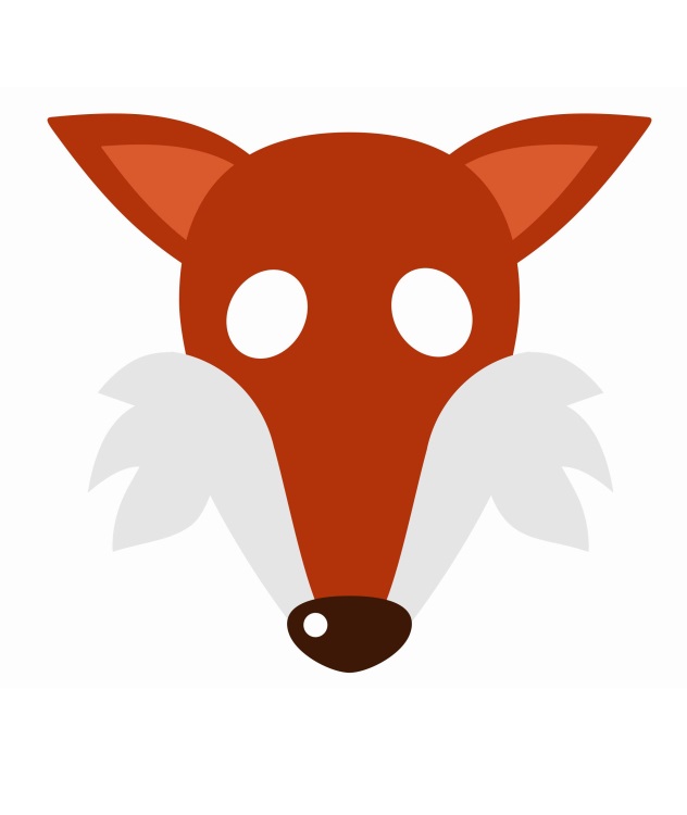 çocuklar için hazır kağıttan Tilki maskesi şablonu